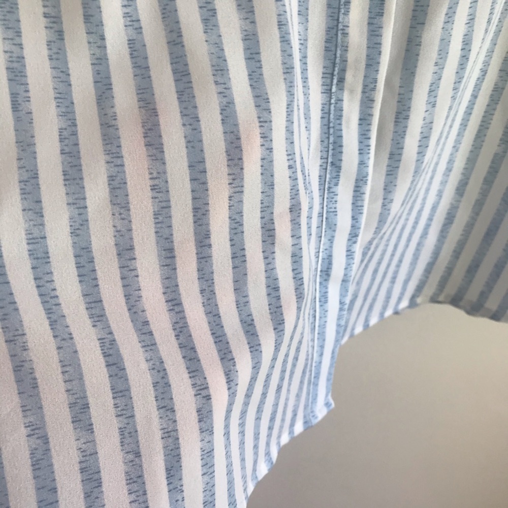 Sanctuary Blue & White Sheer Button Down Top/Blouse - Picture 7 of 11